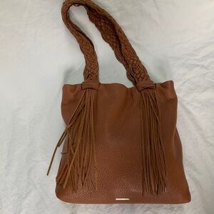 Rebecca Minkhoff Wendy Tote Shoulder Bag is Warm Brown Leather